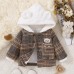 【3M-24M】Unisex Baby Bear Embroidered Padded Fleece Hooded Jacket