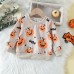 【6M-5Y】2-piece Kids Halloween Print Long Sleeve Sweatshirt And Pants Set