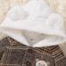 【3M-24M】Unisex Baby Bear Embroidered Padded Fleece Hooded Jacket