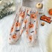 【6M-5Y】2-piece Kids Halloween Print Long Sleeve Sweatshirt And Pants Set