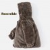 【18M-6Y】Girls Thick Heart Leopard Print Reversible Hooded Fleece Coat