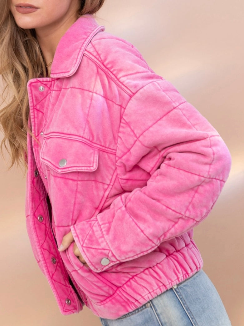 Stone Washed Quilted Jacket Stone Washed Quilted Jacket