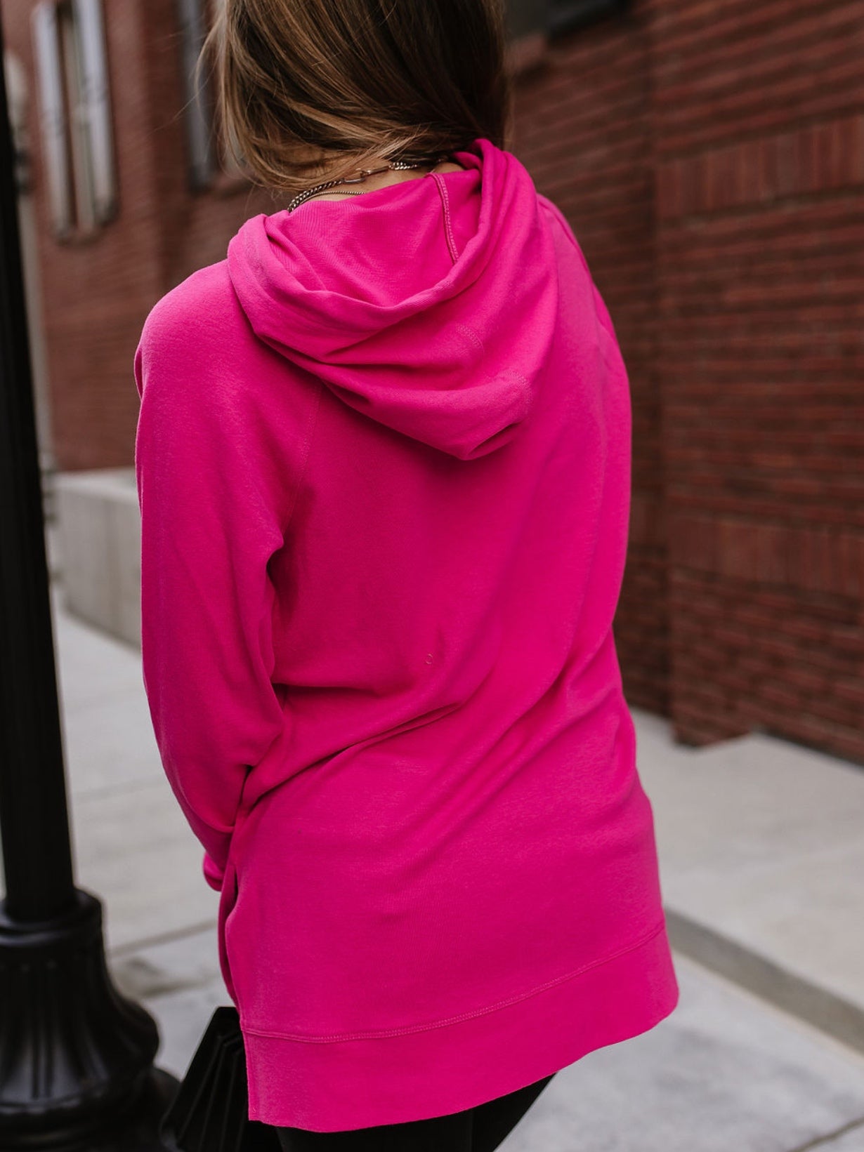 Pink Side Slit Hoodie Pink Side Slit Hoodie