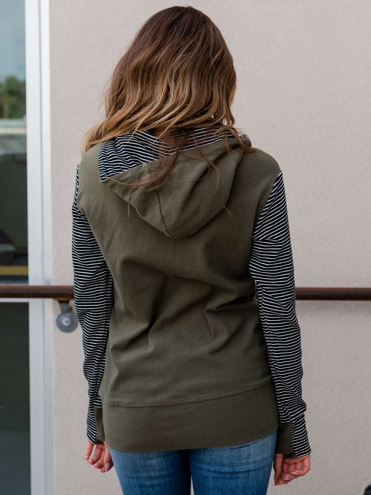 The Striped Olive Full Zip Hoodie The Striped Olive Full Zip Hoodie
