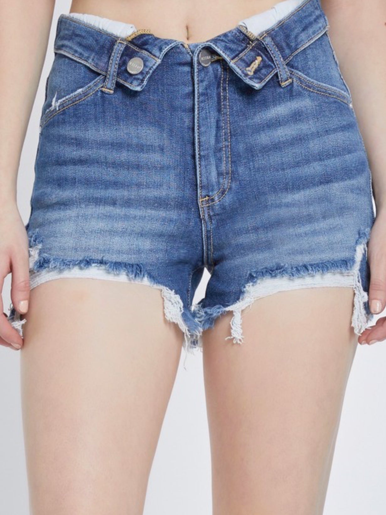 The Folded Waist Jean Shorts The Folded Waist Jean Shorts