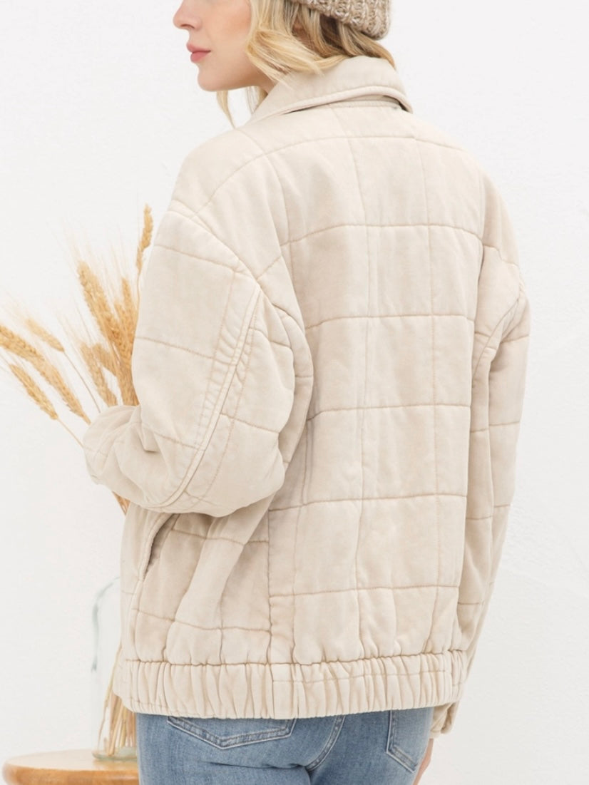 Stone Washed Quilted Jacket Stone Washed Quilted Jacket