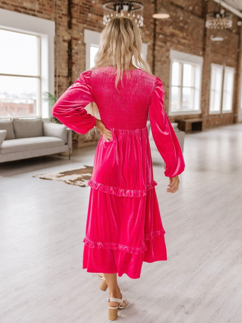 Blushing Pink Velvet Dress Blushing Pink Velvet Dress