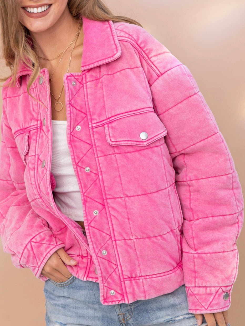 Stone Washed Quilted Jacket Stone Washed Quilted Jacket