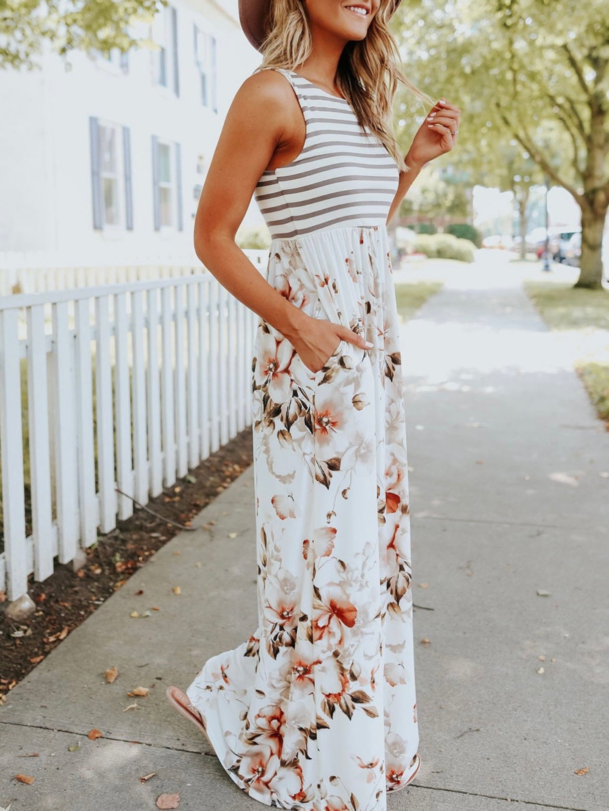 Stripe + Floral Maxi Dress Stripe + Floral Maxi Dress