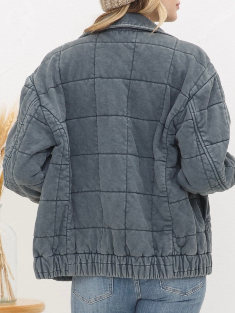 Stone Washed Quilted Jacket Stone Washed Quilted Jacket