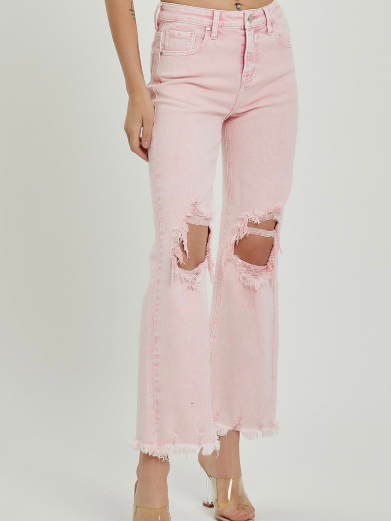Acid Pink Distressed Jeans Acid Pink Distressed Jeans