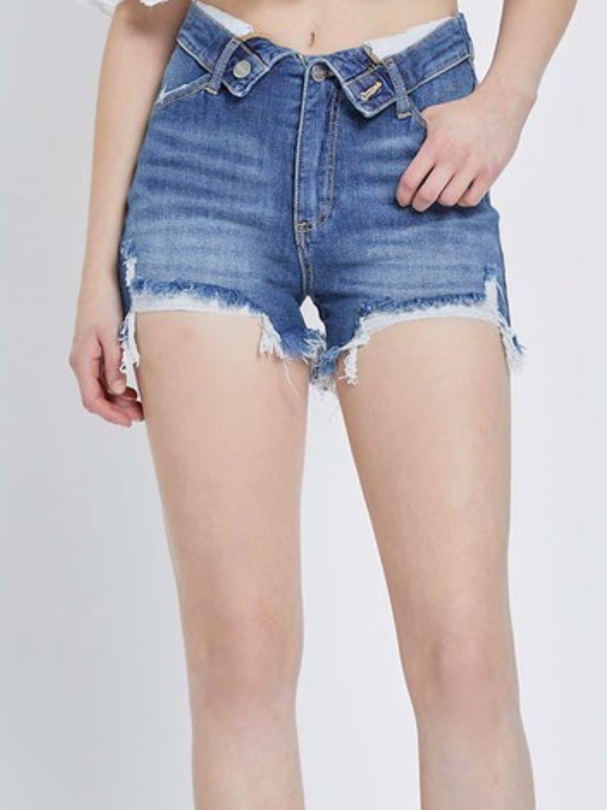 The Folded Waist Jean Shorts The Folded Waist Jean Shorts