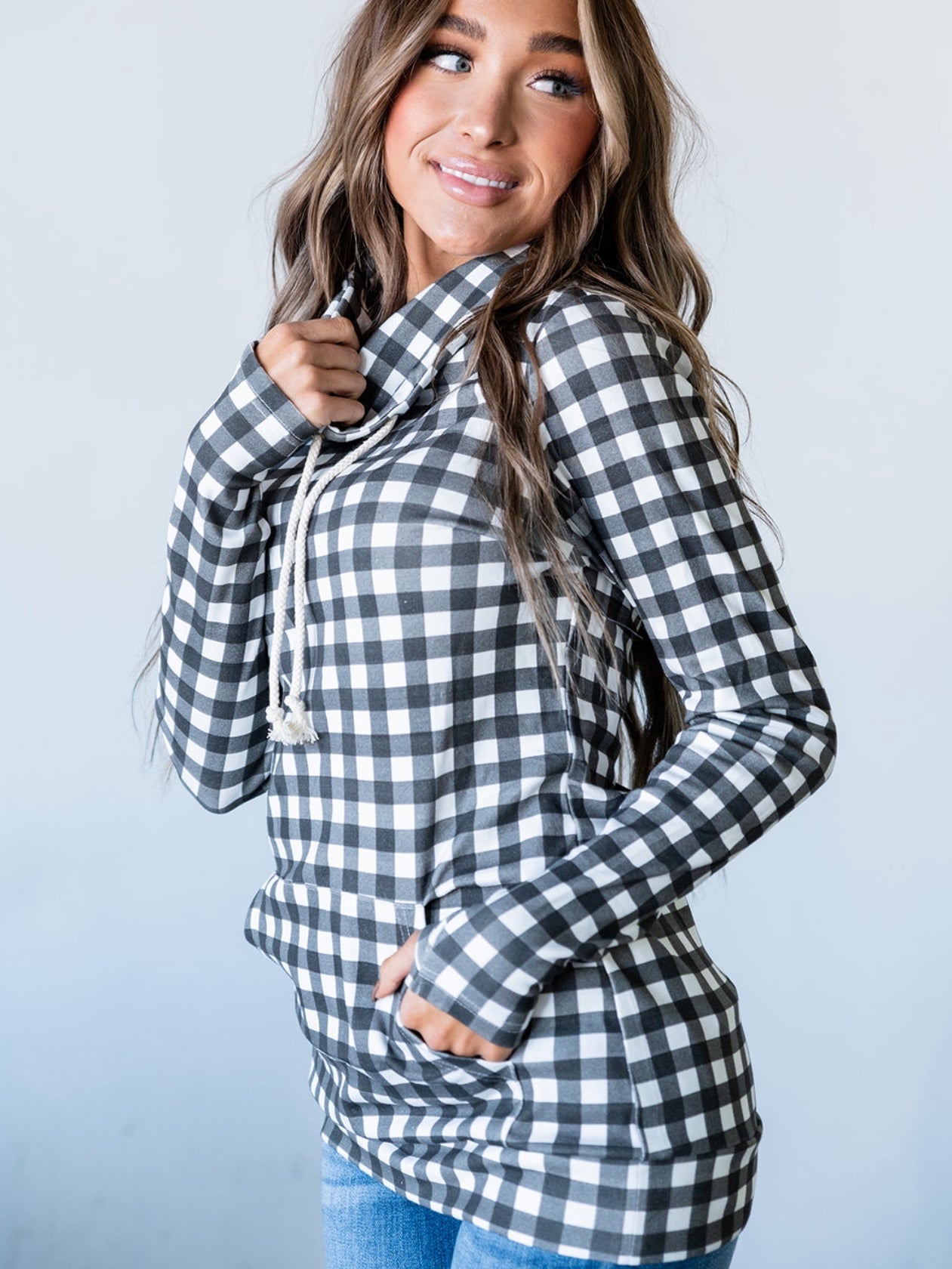 Plaid Love Cowlneck Sweatshirt Plaid Love Cowlneck Sweatshirt