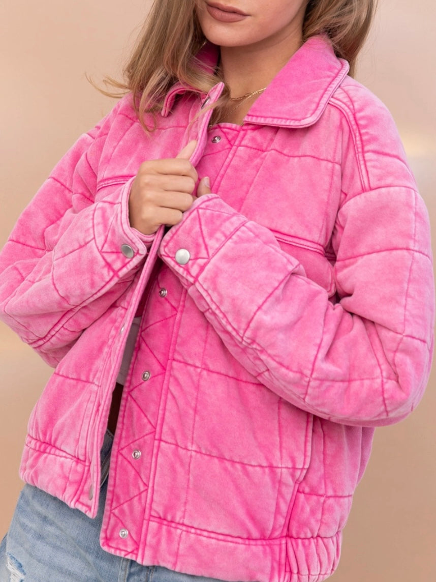 Stone Washed Quilted Jacket Stone Washed Quilted Jacket