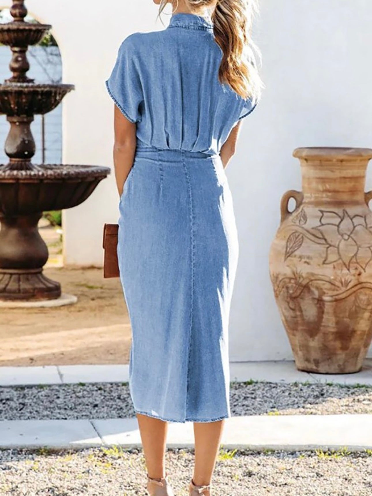 Denim Tie Front Dress Denim Tie Front Dress