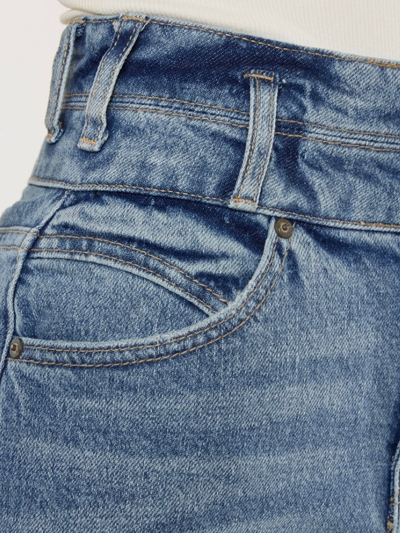 Fringe Hem Jean Skirt Fringe Hem Jean Skirt