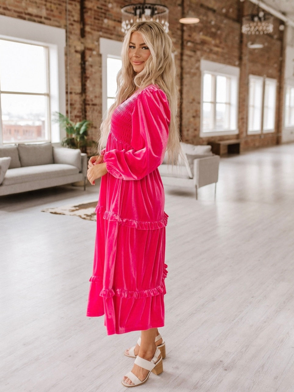 Blushing Pink Velvet Dress Blushing Pink Velvet Dress