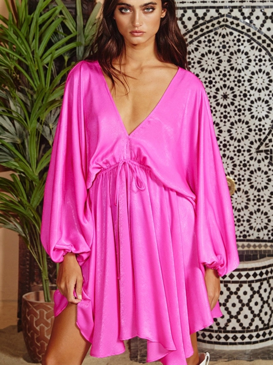 Hot Pink Batwing Dress Hot Pink Batwing Dress
