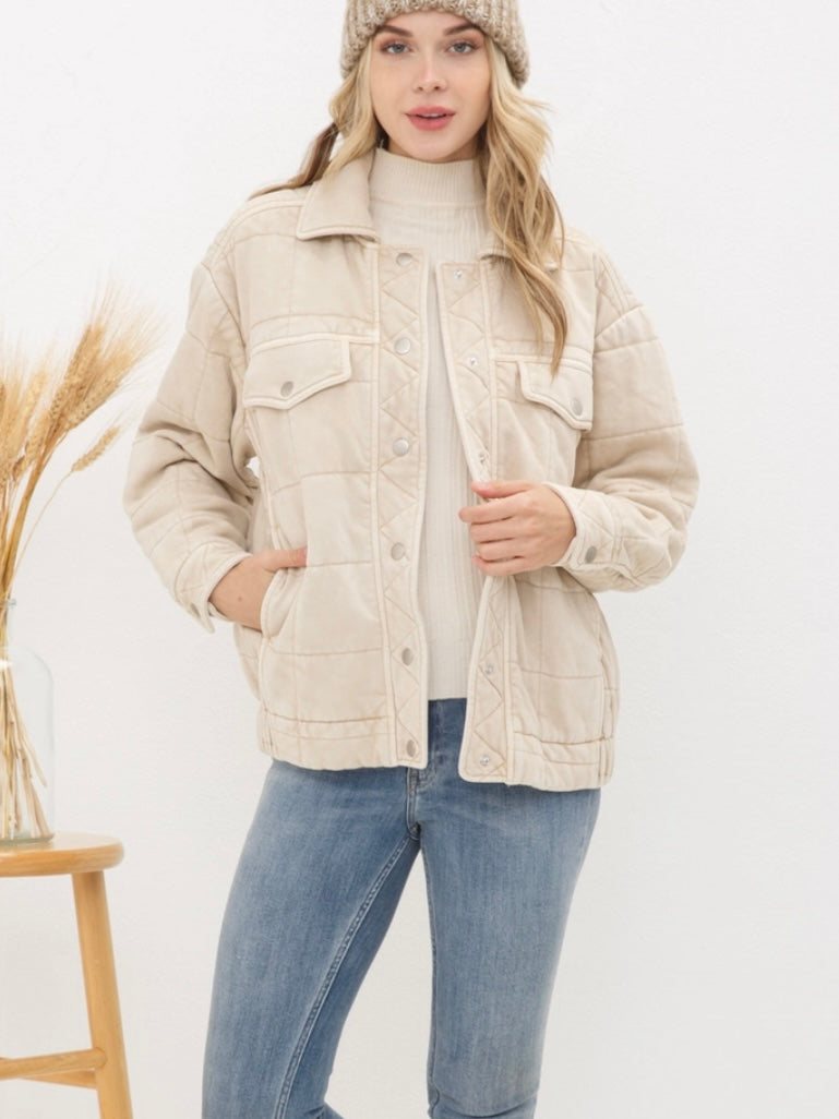 Stone Washed Quilted Jacket Stone Washed Quilted Jacket