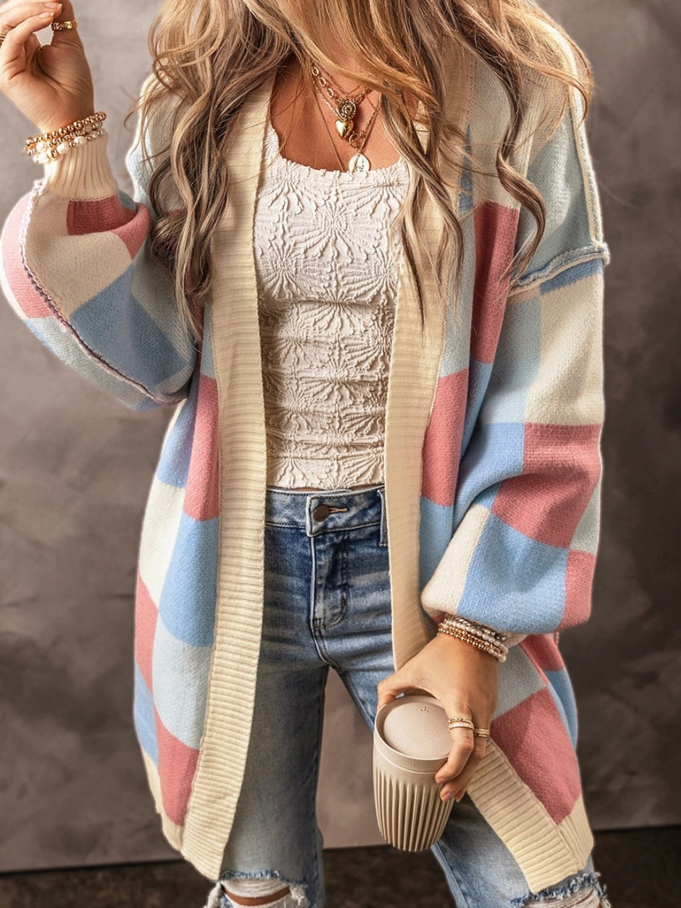Checkered Cardigan