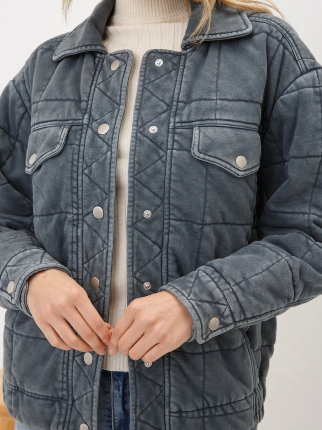 Stone Washed Quilted Jacket Stone Washed Quilted Jacket