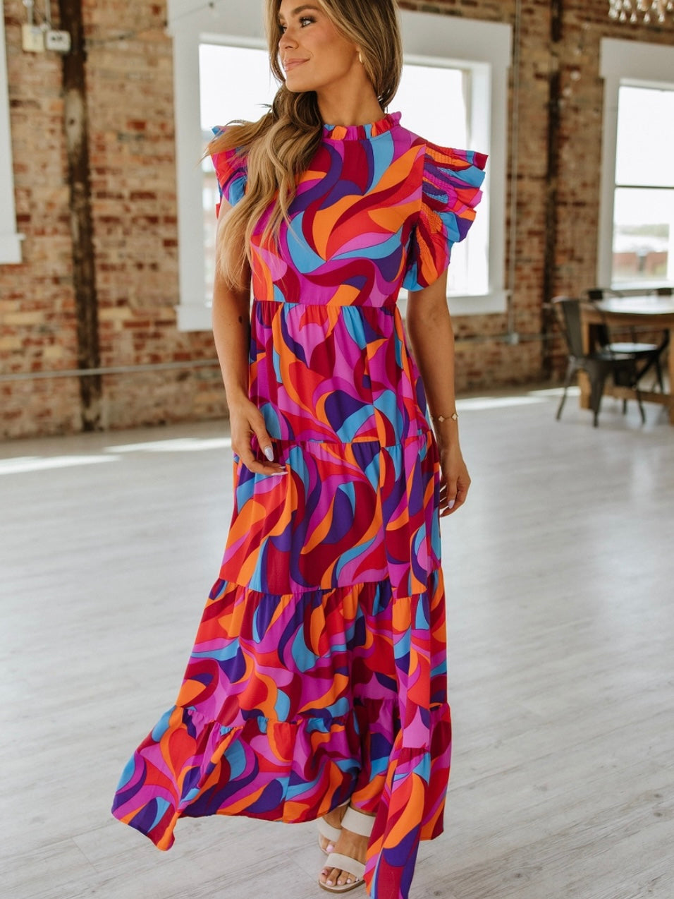 Vivid Cascade Maxi Dress Vivid Cascade Maxi Dress