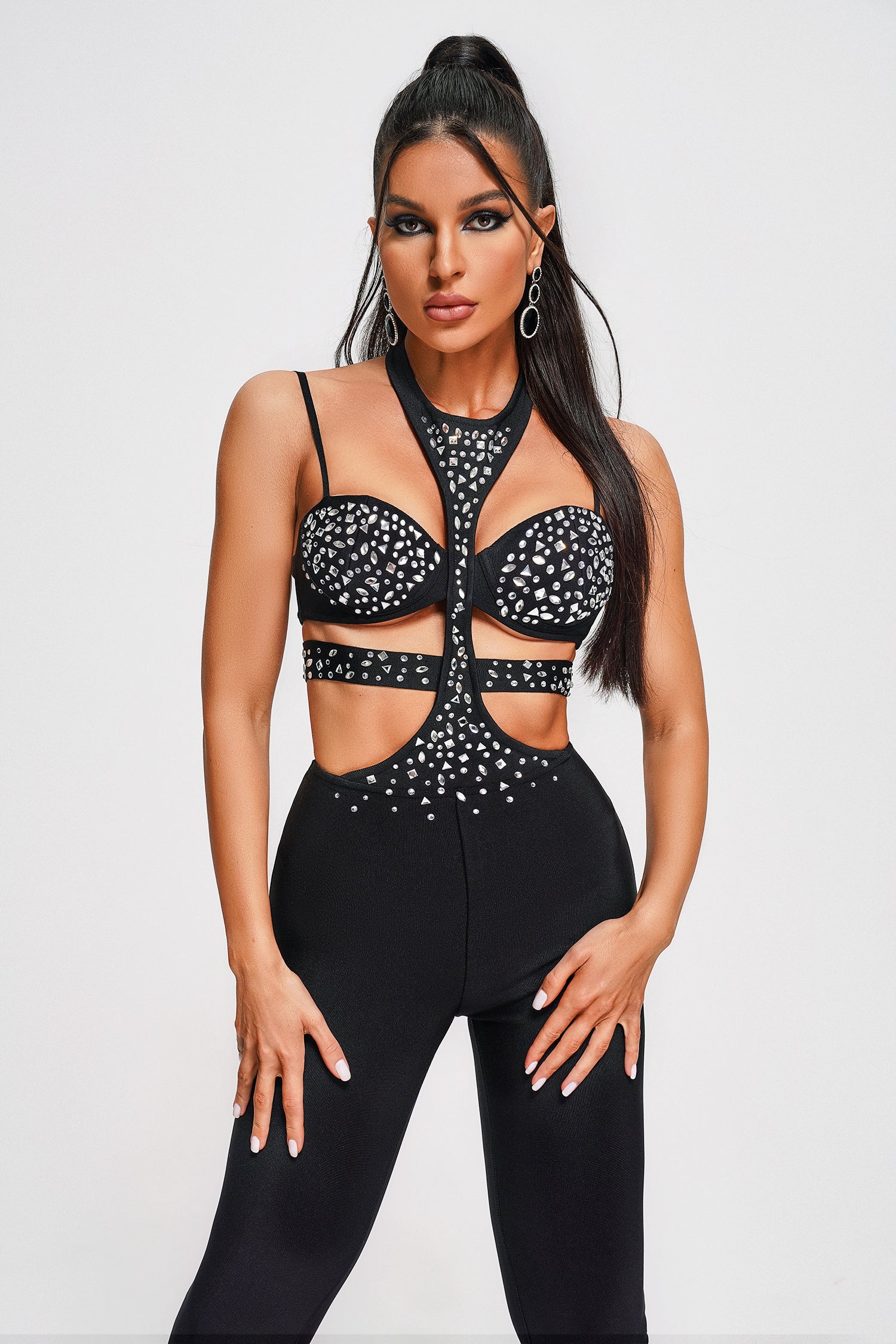 Patti Diamante Bandage Jumpsuit