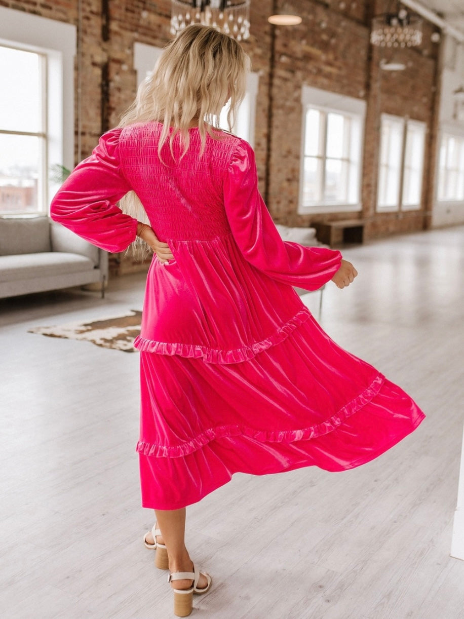Blushing Pink Velvet Dress Blushing Pink Velvet Dress