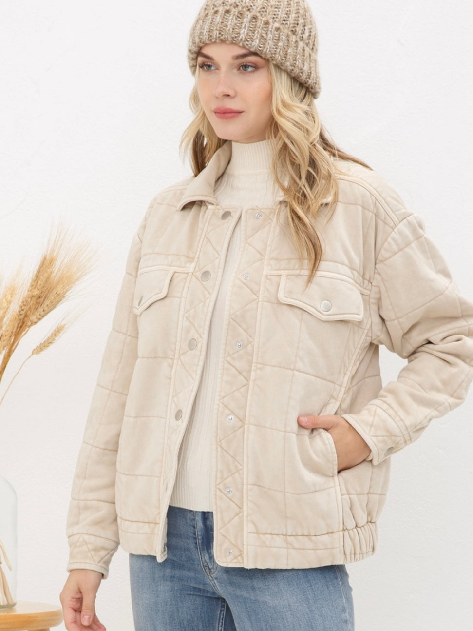 Stone Washed Quilted Jacket Stone Washed Quilted Jacket