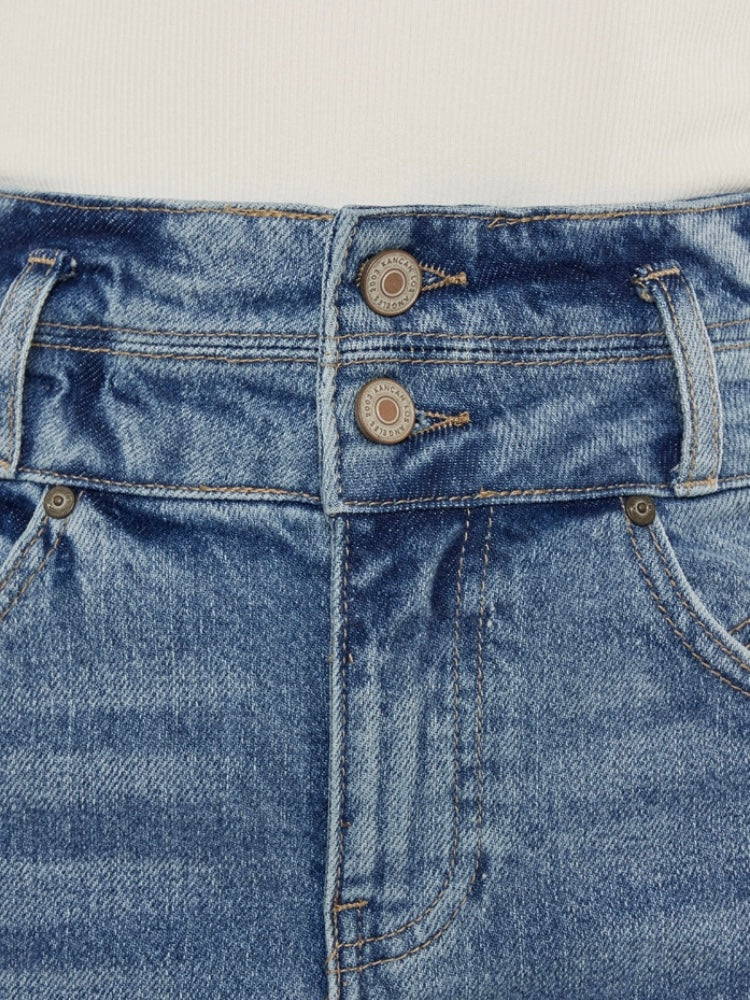 Fringe Hem Jean Skirt Fringe Hem Jean Skirt