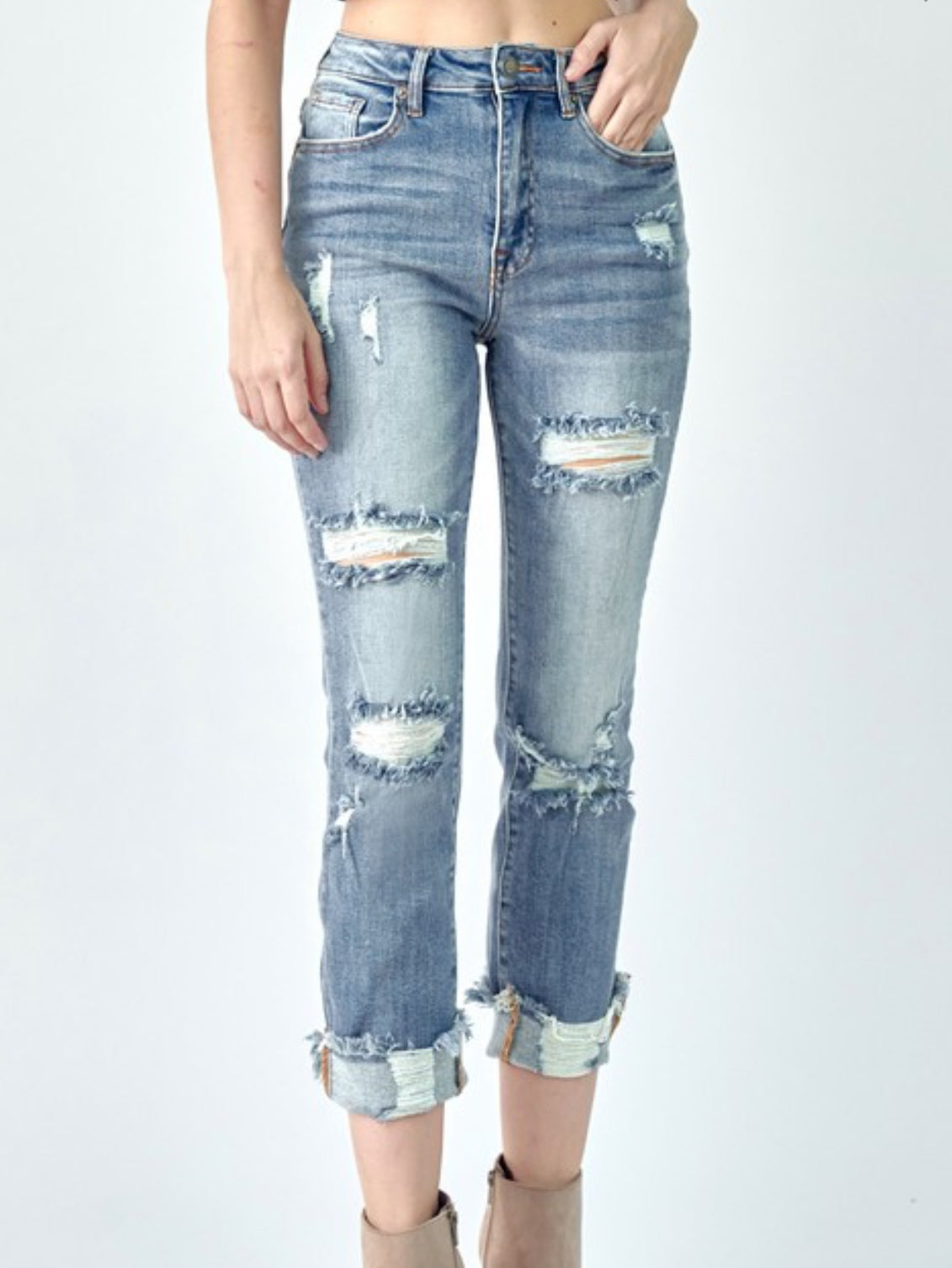 Turn It Up Distressed Jeans Turn It Up Distressed Jeans