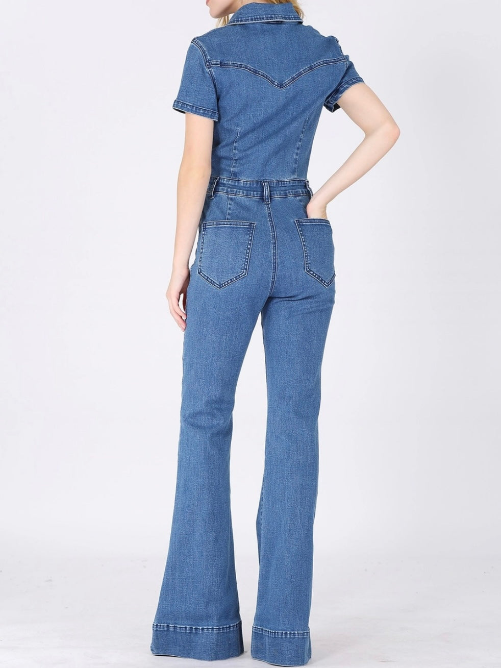 Denim Bell Bottom Jumpsuit Denim Bell Bottom Jumpsuit